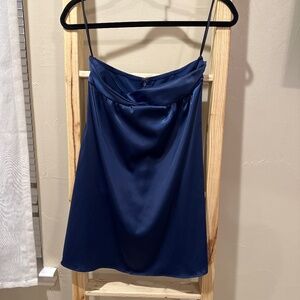 SHEIN blue strapless dress